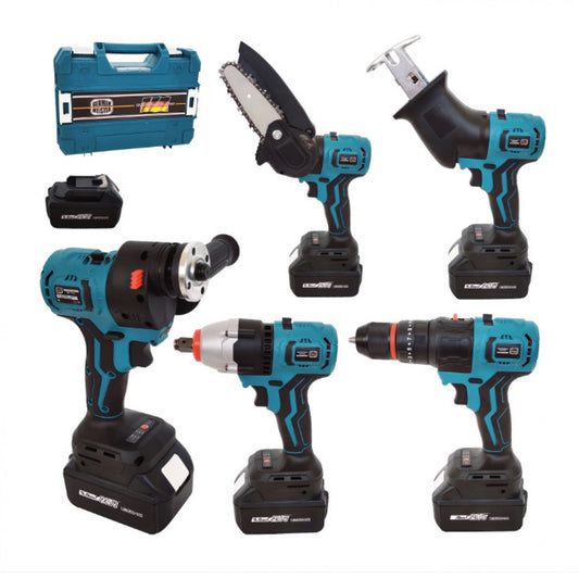 Set scule electrice 5 în 1 German Meister 24V cu 2 acumulatori 5Ah