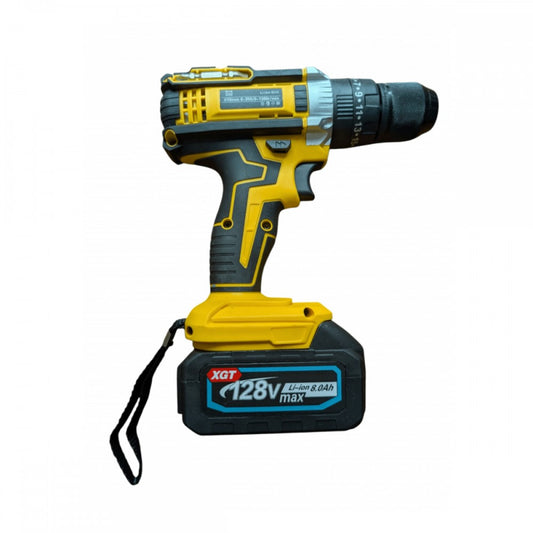 Trusa 4 unelte German Meister cu 2 acumulatori și incarcator, 128V, 8 Ah, Galben