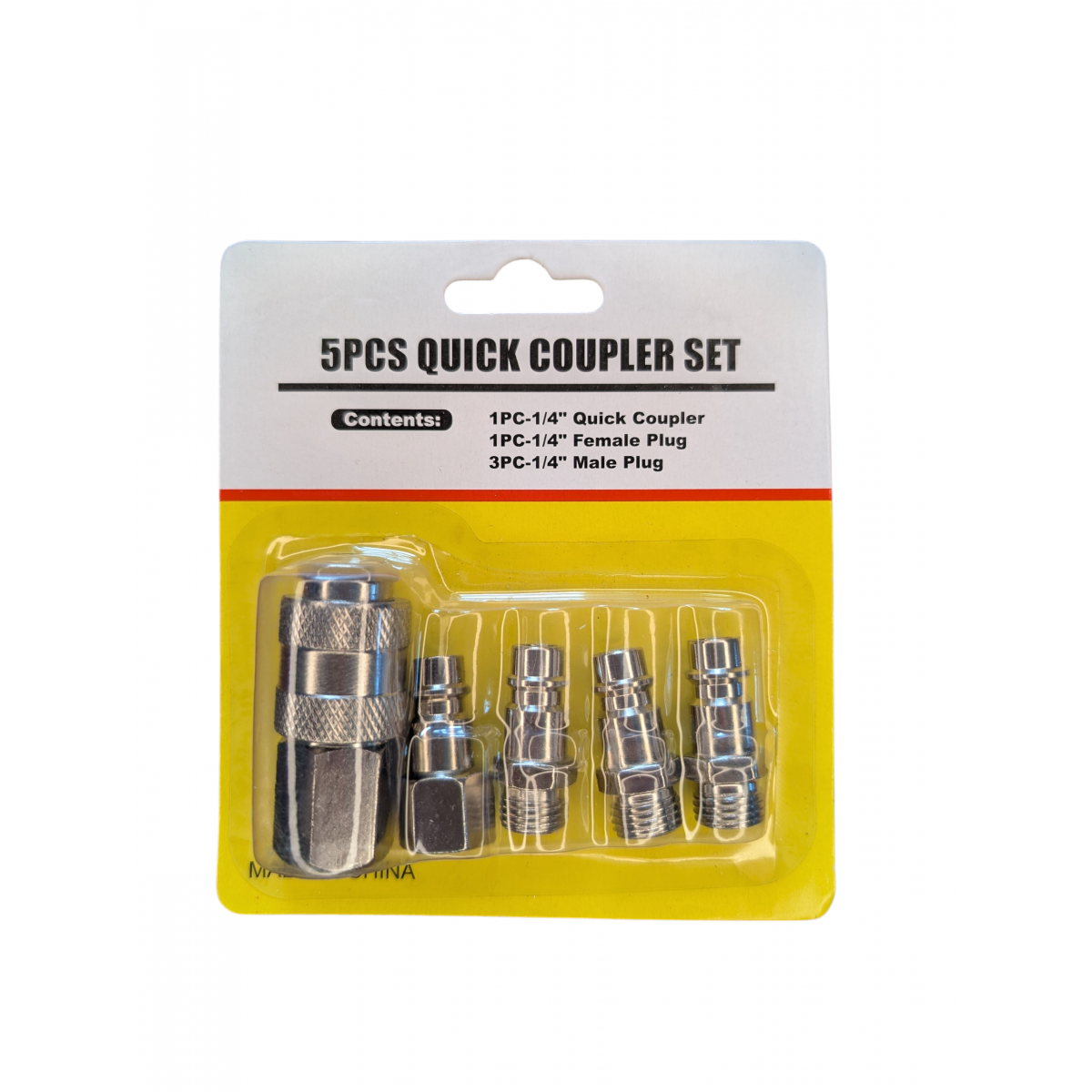 Lot de 5 raccords rapides 1/4" pour tuyau d'air comprimé et outils pneumatiques