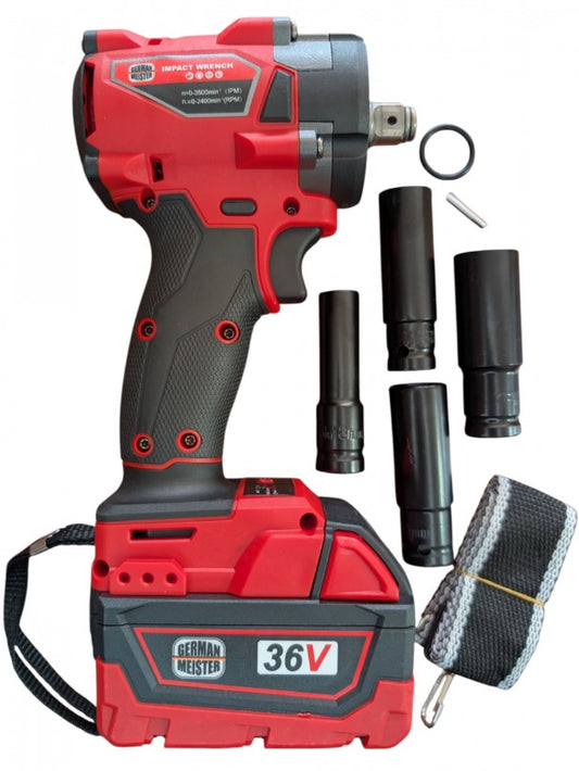 Trusă scule cu flex și pistol impact 36V cu 2 acumulatori 8Ah