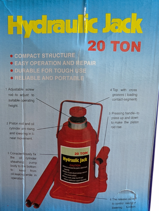 Cric Hidraulic 20 Tone pentru Autovehicule și Utilaje