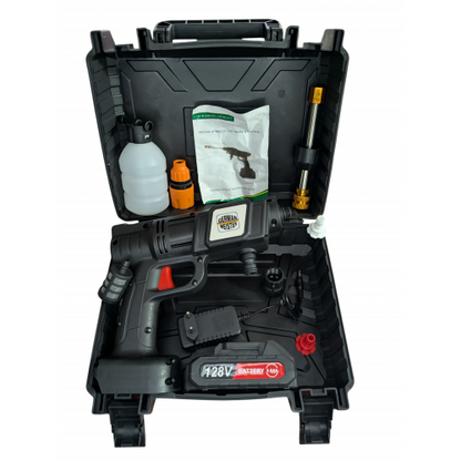 Pistolet nettoyeur haute pression sans fil German Meister 128V 8Ah – 2 batteries, idéal pour le nettoyage de voitures et d'extérieurs