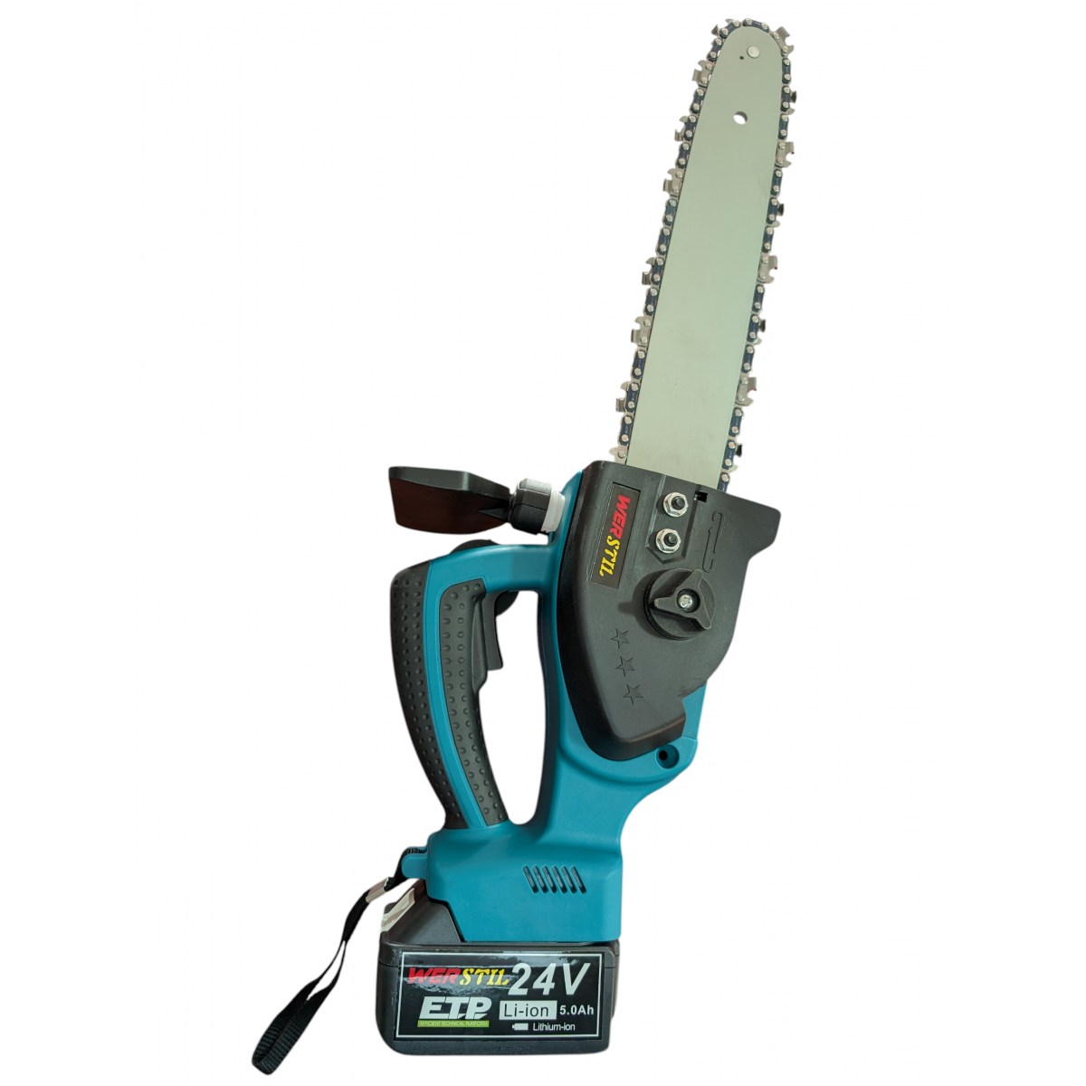 Drujbă Werstil cu accesorii și 2 acumulatori 24V 5Ah