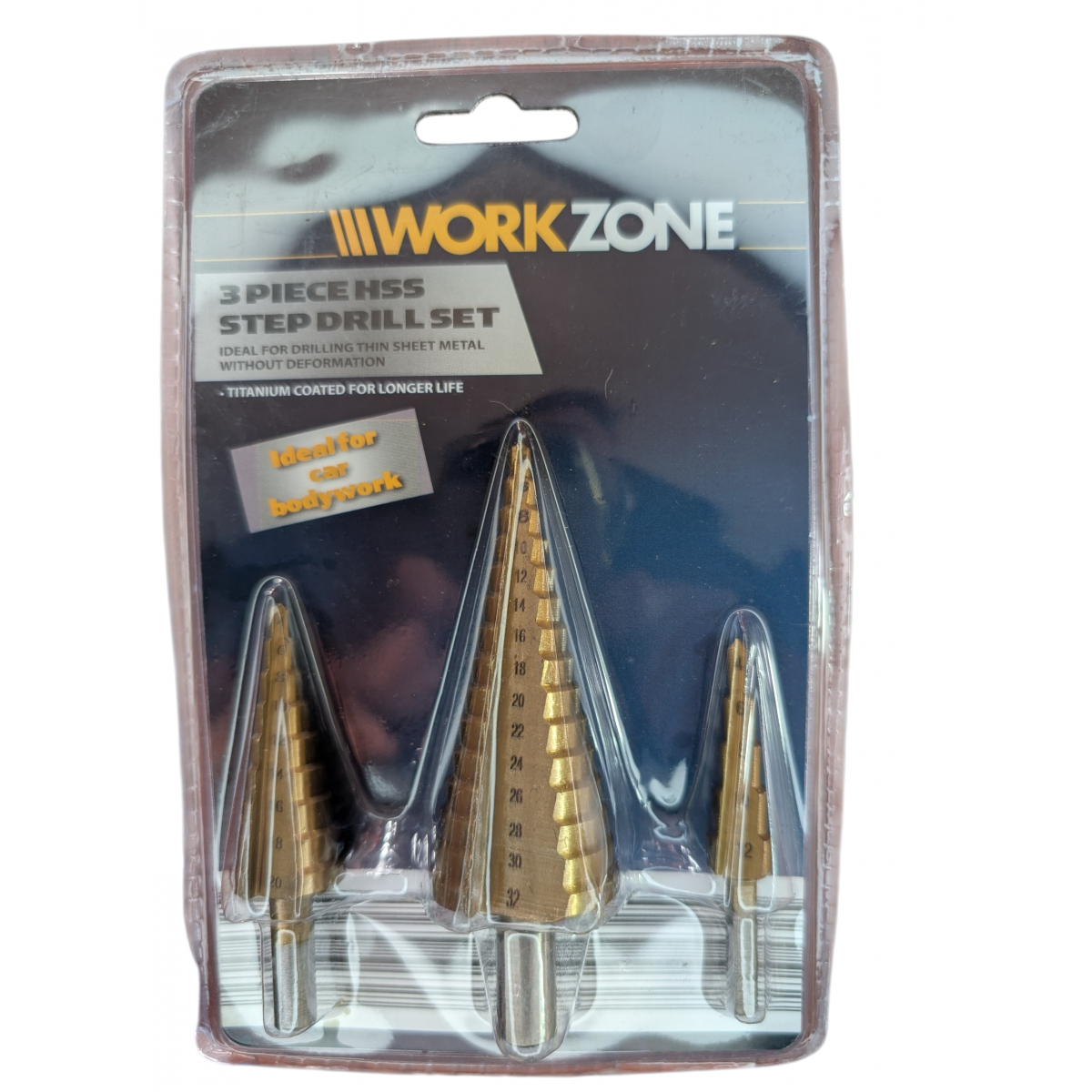 Burghie trepte pentru metal – set 3 bucăți 4-32 mm