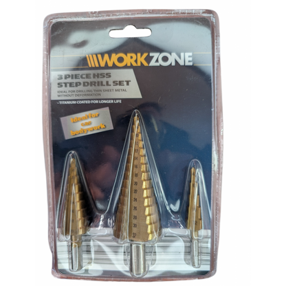 Burghie trepte pentru metal – set 3 bucăți 4-32 mm