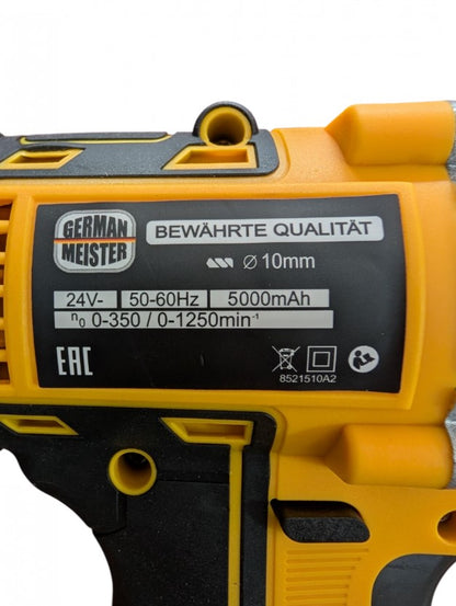 Mașină de înșurubat cu impact German Meister 24V 5Ah cu 2 acumulatori și accesorii