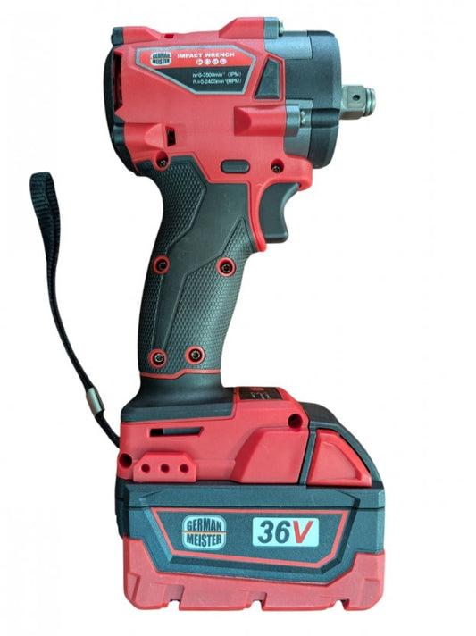 Pistol impact German Meister 36V 8Ah cu 2 acumulatori și tubulare