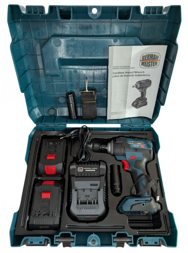 Pistol impact German Meister 36V 8Ah cu 2 acumulatori și tubulare