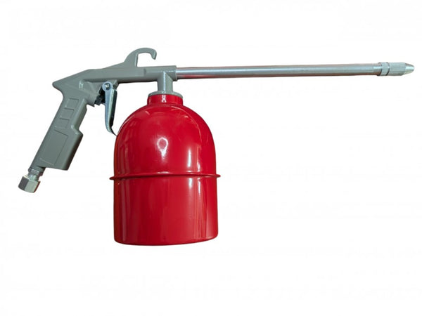 Pistol pneumatic pentru spălat cu rezervor metalic și duză reglabilă