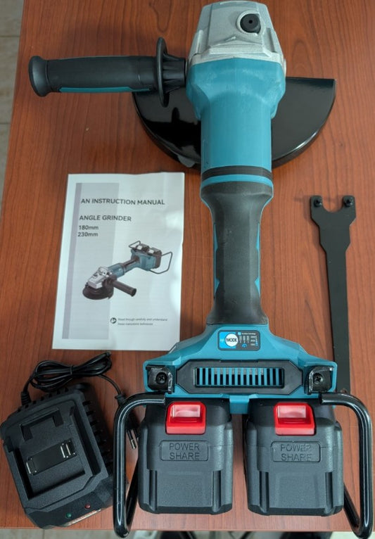 Polizor unghiular German Meister cu 2 acumulatori 128V 10Ah