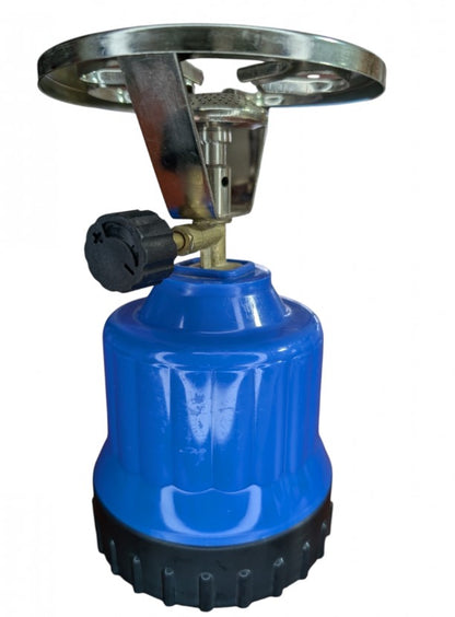 Arzător camping portabil cu cartuș și reglaj flacără