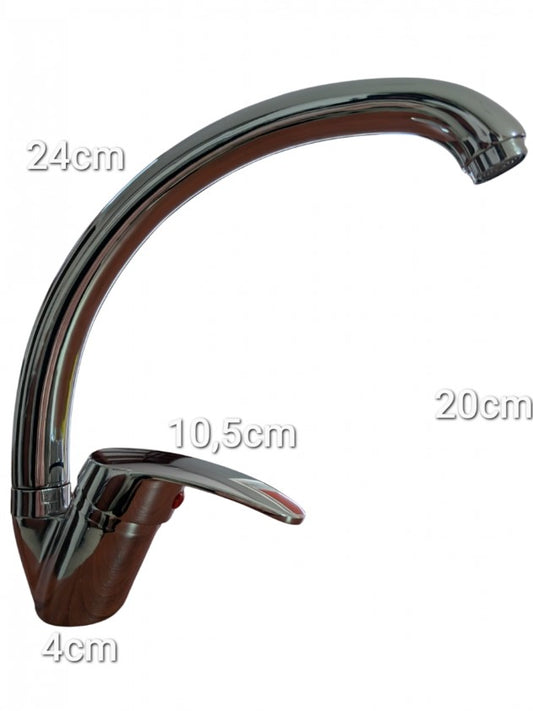 Baterie bucătărie tip lebădă cu pipă mobilă cromată