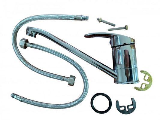 Baterie baie lavoar monocomandă cu cartuș ceramic și finisaj crom