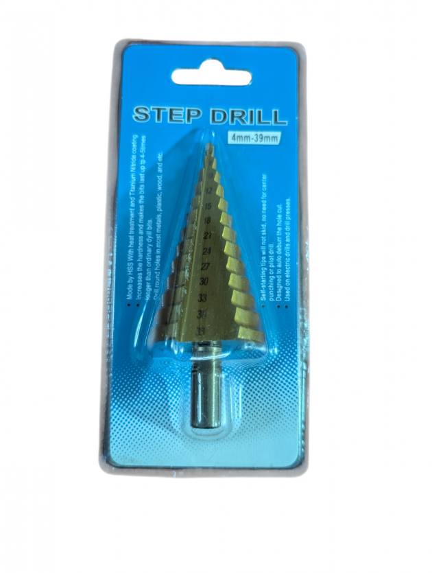 Burghiu în Trepte 4–39 mm HSS cu Acoperire Titan