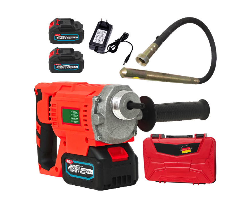 Vibrator beton German Meister 128V 10Ah cu 2 baterii