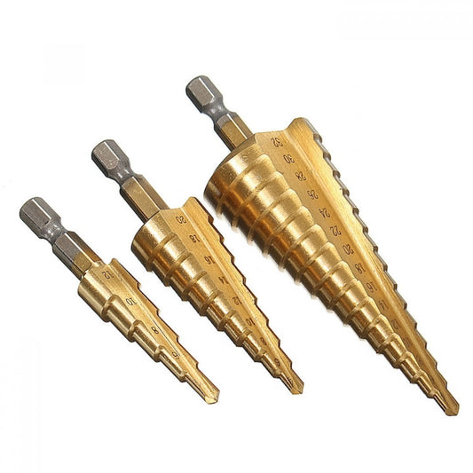 Burghie trepte pentru metal – set 3 bucăți 4-32 mm
