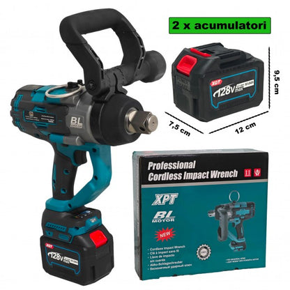 Cheie de impact profesională German Meister 128V 10Ah cu 2 acumulatori